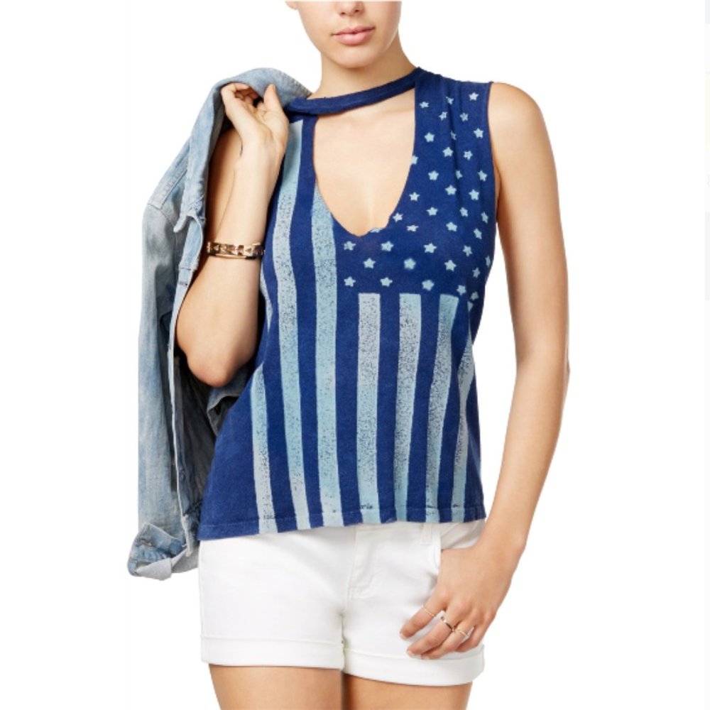 NWT Project Social T Stars Stripes Stamped Tank L